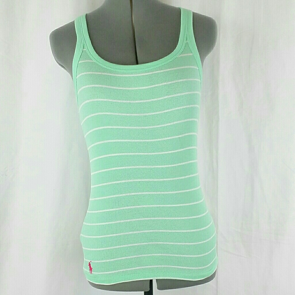 Ralph Lauren Tank Top Stripe Tyler Green Seafoam